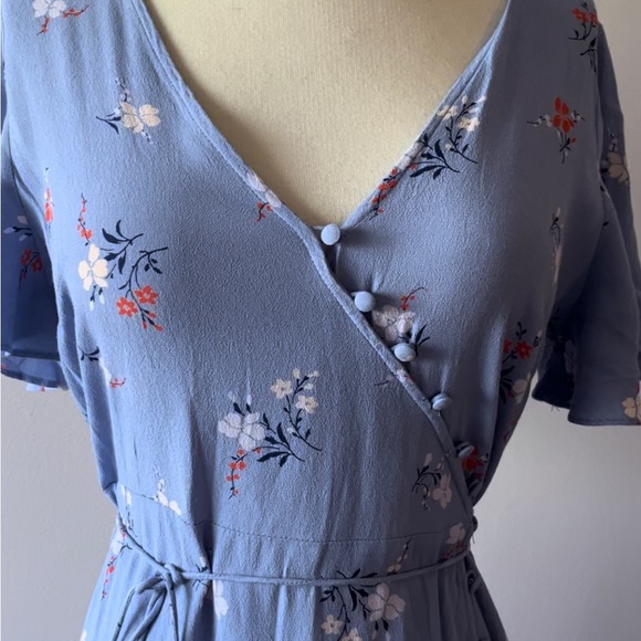 Madewell Purple Wrap Floral Dress - Picture 7 of 8